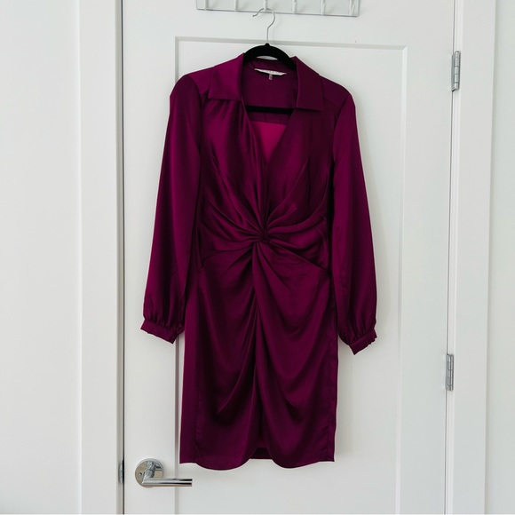 NWOT TRINA TURK Anne Front Twist Dress BERRY IN LOVE, Size 4 - Picture 6 of 7